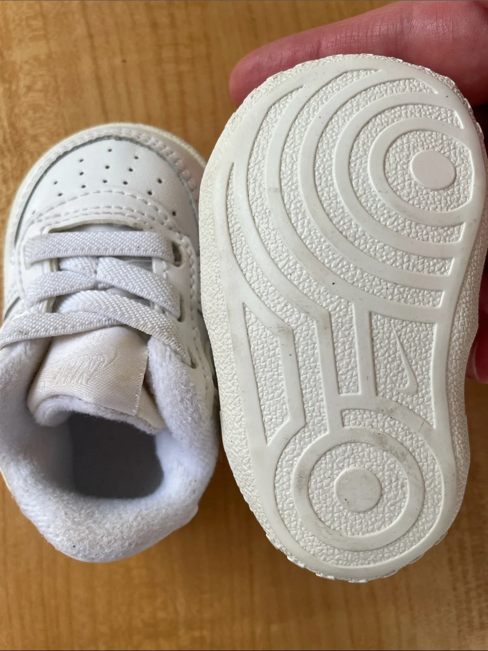 Nike White Baby Leather Walker Sneakers Size 1C